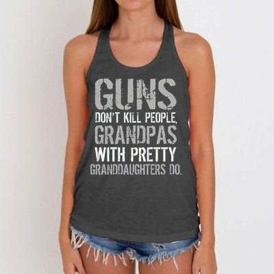 Guns Don't Kill People Grandpas Do Women's Knotted Racerback Tank