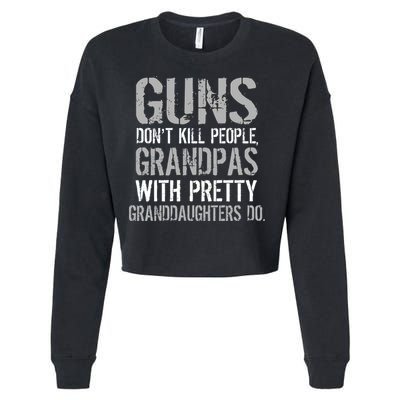 Guns Don't Kill People Grandpas Do Cropped Pullover Crew