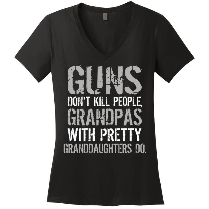 Guns Don't Kill People Grandpas Do Women's V-Neck T-Shirt