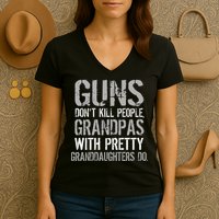 Guns Don't Kill People Grandpas Do Women's V-Neck T-Shirt