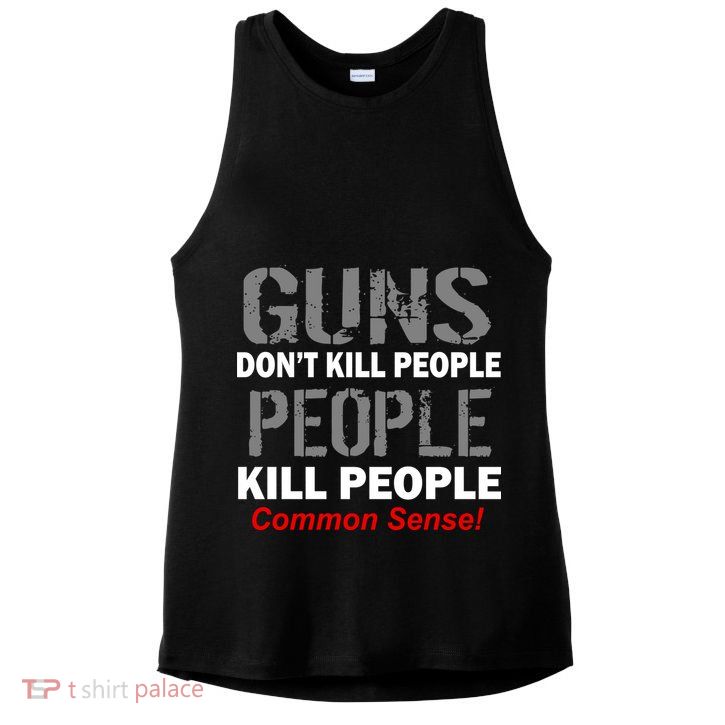 Guns Don't Kill People Kill People Ladies PosiCharge Tri-Blend Wicking Tank