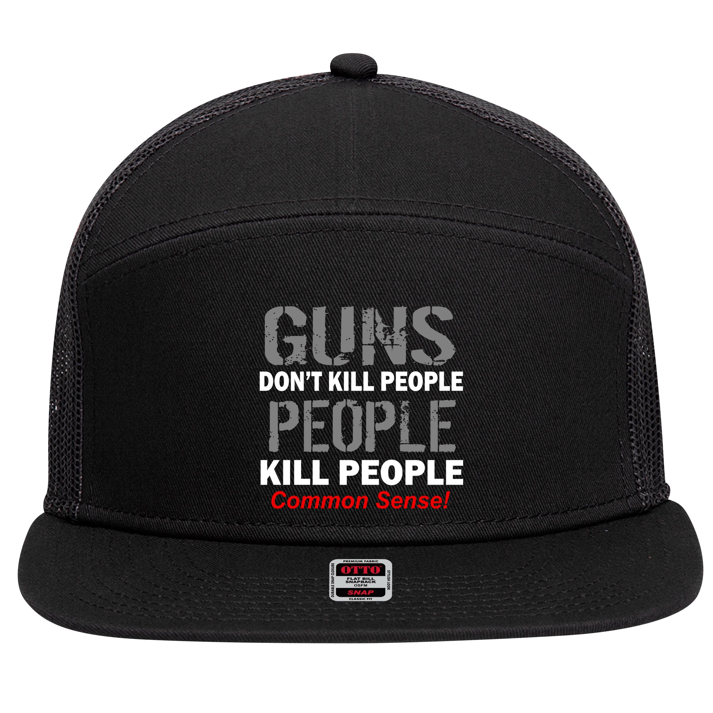 Guns Don't Kill People Kill People 7 Panel Mesh Trucker Snapback Hat
