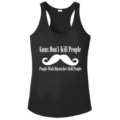 Guns Don't Kill People With Mustache's Do Ladies PosiCharge Competitor Racerback Tank