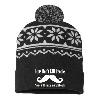 Guns Don't Kill People With Mustache's Do USA-Made Snowflake Beanie