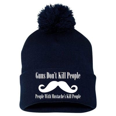 Guns Don't Kill People With Mustache's Do Pom Pom 12in Knit Beanie