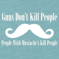 Guns Don't Kill People With Mustache's Do Sueded Cloud Jersey T-Shirt