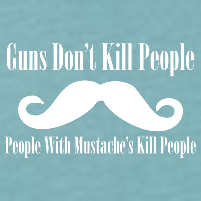 Guns Don't Kill People With Mustache's Do Sueded Cloud Jersey T-Shirt