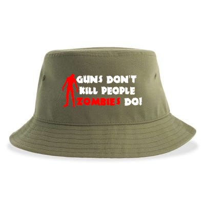 Guns Don't Kill People Zombies Do Sustainable Bucket Hat