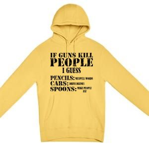 Guns Kill People Cars Drive Drunk Premium Pullover Hoodie