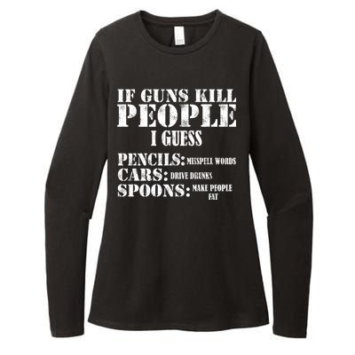 Guns Kill People Cars Drive Drunk Womens CVC Long Sleeve Shirt