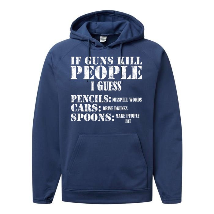 Guns Kill People Cars Drive Drunk Performance Fleece Hoodie