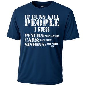 Guns Kill People Cars Drive Drunk Cooling Performance Crew T-Shirt