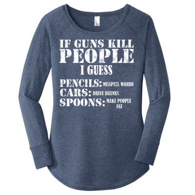 Guns Kill People Cars Drive Drunk Women's Perfect Tri Tunic Long Sleeve Shirt