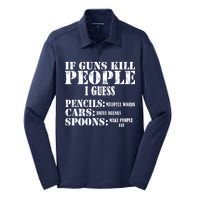 Guns Kill People Cars Drive Drunk Silk Touch Performance Long Sleeve Polo