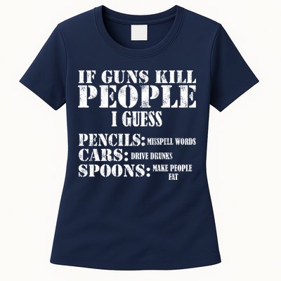 Guns Kill People Cars Drive Drunk Womens T-Shirt