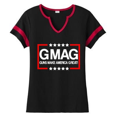 Guns Make America Great Ladies Halftime Notch Neck Tee