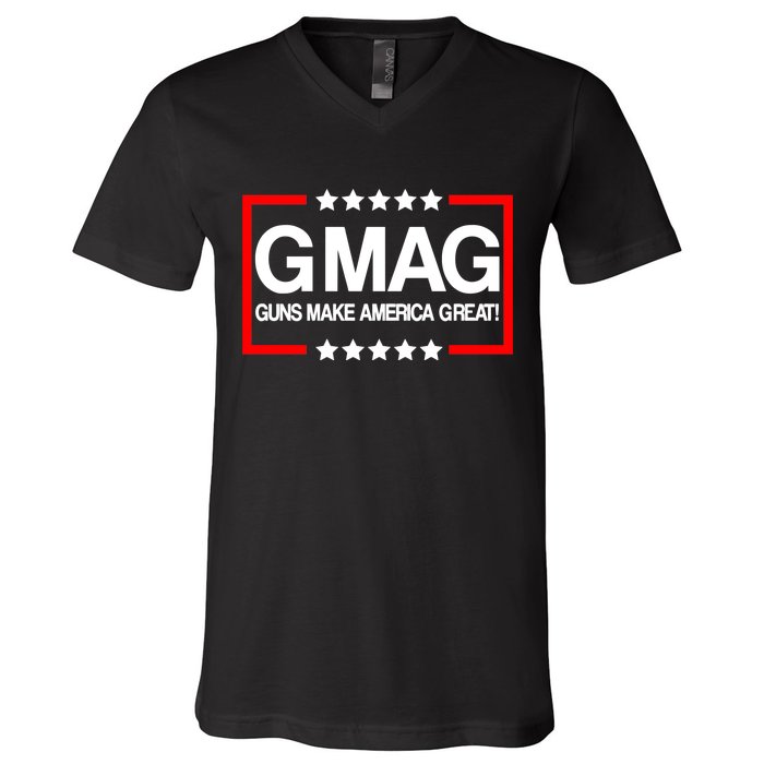 Guns Make America Great V-Neck T-Shirt