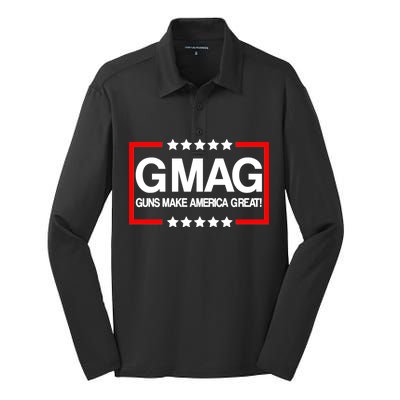 Guns Make America Great Silk Touch Performance Long Sleeve Polo