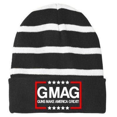 Guns Make America Great Striped Beanie with Solid Band