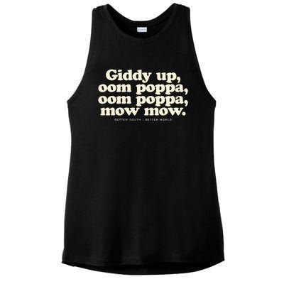 Giddy Up Oom Poppa Omm Poppa Mow Mow Better South Better Ladies PosiCharge Tri-Blend Wicking Tank