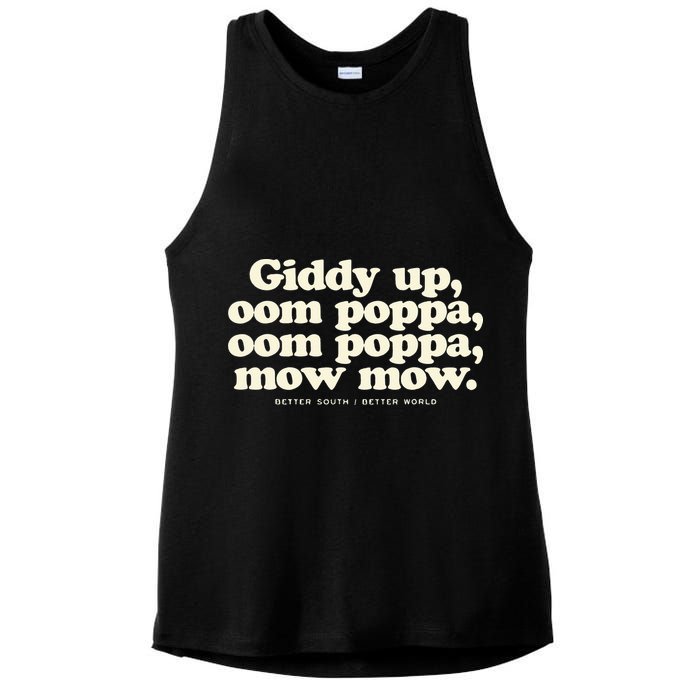 Giddy Up Oom Poppa Omm Poppa Mow Mow Better South Better Ladies PosiCharge Tri-Blend Wicking Tank