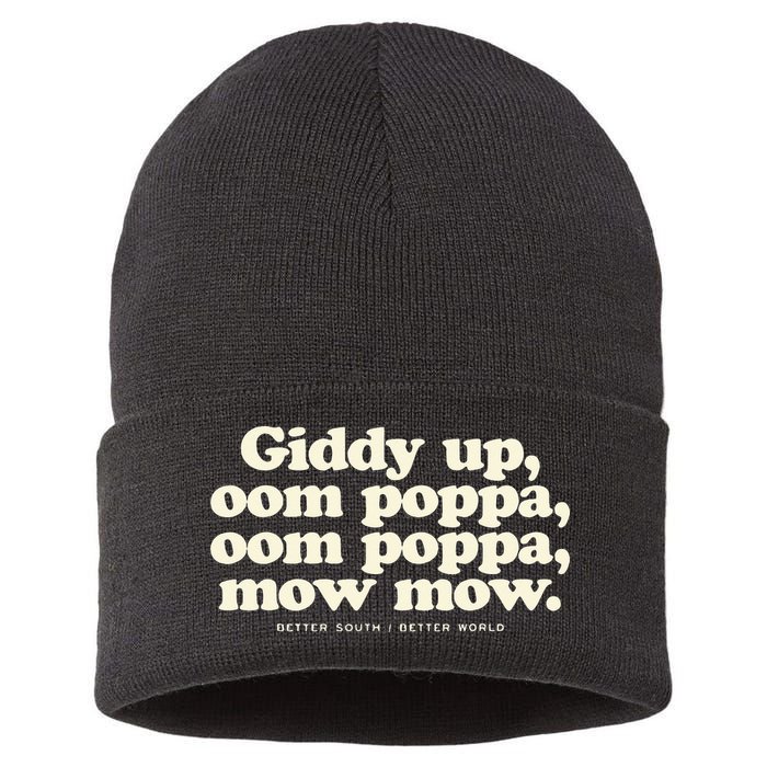 Giddy Up Oom Poppa Omm Poppa Mow Mow Better South Better Sustainable Knit Beanie