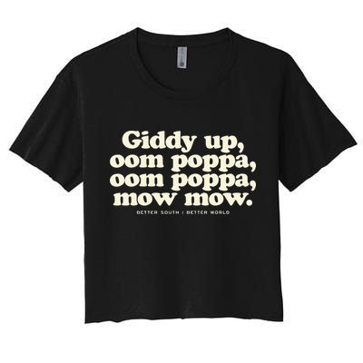 Giddy Up Oom Poppa Omm Poppa Mow Mow Better South Better Crop Top