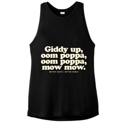 Giddy Up Oom Poppa Omm Poppa Mow Mow Better South Better Ladies PosiCharge Tri-Blend Wicking Tank