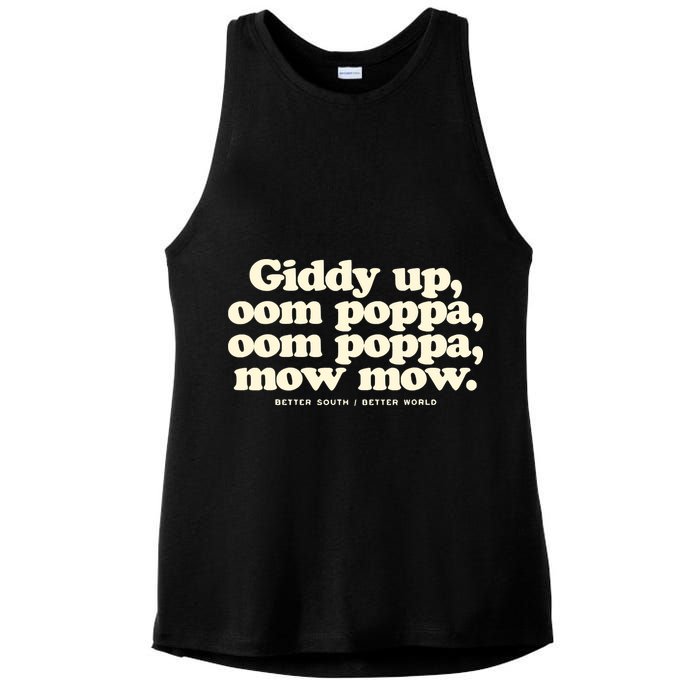 Giddy Up Oom Poppa Omm Poppa Mow Mow Better South Better Ladies PosiCharge Tri-Blend Wicking Tank