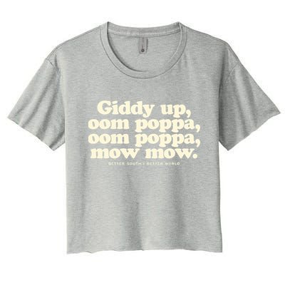 Giddy Up Oom Poppa Omm Poppa Mow Mow Better South Better Crop Top