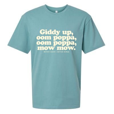 Giddy Up Oom Poppa Omm Poppa Mow Mow Better South Better Sueded Cloud Jersey T-Shirt