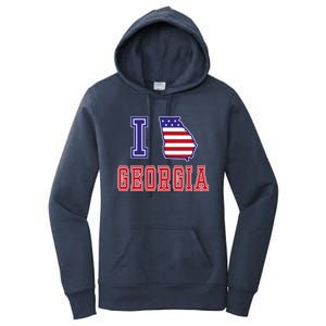 Georgia Usa Patriotic Usa Flag I Love Georgia Gift Women's Pullover Hoodie