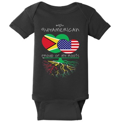 Guyana Usa Proud Of Both Countries Guyamerican Baby Bodysuit