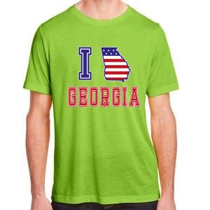 Georgia Usa Patriotic Usa Flag I Love Georgia Cool Gift Adult ChromaSoft Performance T-Shirt