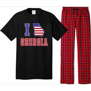 Georgia Usa Patriotic Usa Flag I Love Georgia Cool Gift Pajama Set