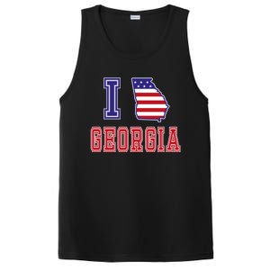 Georgia Usa Patriotic Usa Flag I Love Georgia Cool Gift PosiCharge Competitor Tank