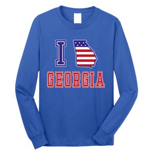 Georgia Usa Patriotic Usa Flag I Love Georgia Cool Gift Long Sleeve Shirt