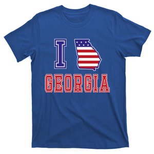 Georgia Usa Patriotic Usa Flag I Love Georgia Cool Gift T-Shirt