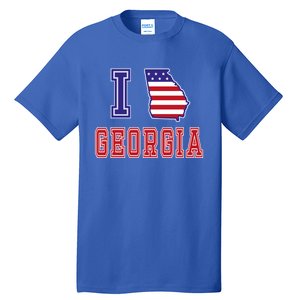 Georgia Usa Patriotic Usa Flag I Love Georgia Cool Gift Tall T-Shirt