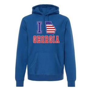 Georgia Usa Patriotic Usa Flag I Love Georgia Cool Gift Premium Hoodie