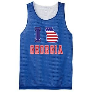 Georgia Usa Patriotic Usa Flag I Love Georgia Cool Gift Mesh Reversible Basketball Jersey Tank