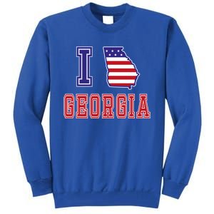 Georgia Usa Patriotic Usa Flag I Love Georgia Cool Gift Tall Sweatshirt