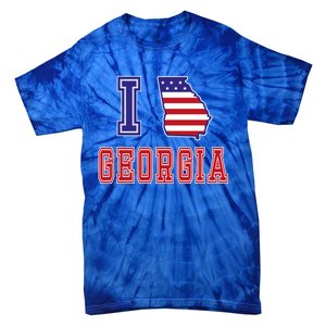 Georgia Usa Patriotic Usa Flag I Love Georgia Cool Gift Tie-Dye T-Shirt