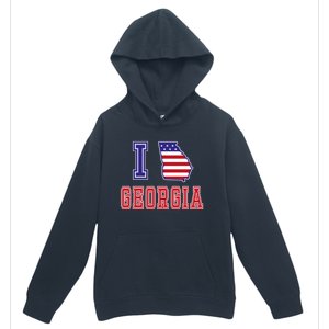 Georgia Usa Patriotic Usa Flag I Love Georgia Cool Gift Urban Pullover Hoodie