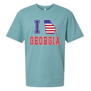 Georgia Usa Patriotic Usa Flag I Love Georgia Cool Gift Sueded Cloud Jersey T-Shirt