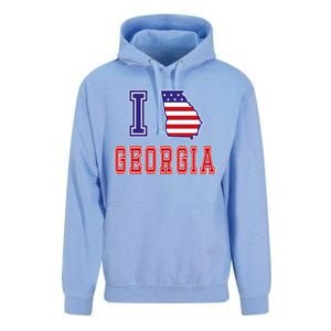 Georgia Usa Patriotic Usa Flag I Love Georgia Cool Gift Unisex Surf Hoodie