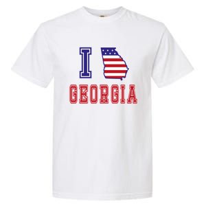 Georgia Usa Patriotic Usa Flag I Love Georgia Cool Gift Garment-Dyed Heavyweight T-Shirt