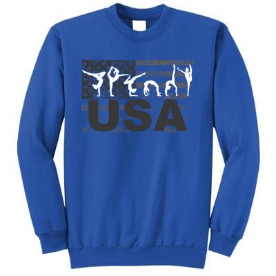 Gymnastics Usa Patriotism Funny Sports Us American Gift Funny Gift Tall Sweatshirt