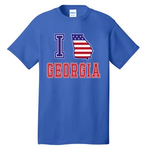 Georgia Usa Patriotic Usa Flag I Love Georgia Gift Tall T-Shirt