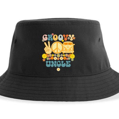 Groovy Uncle Retro Matching Family Baby Shower Father's Day Sustainable Bucket Hat